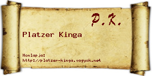 Platzer Kinga névjegykártya